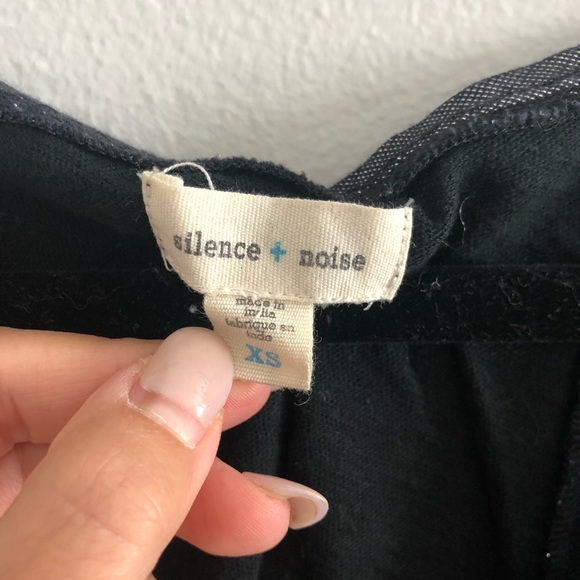 Black Tank Top Crop Top with Metallic Stripes - XS - Picture 3 of 3